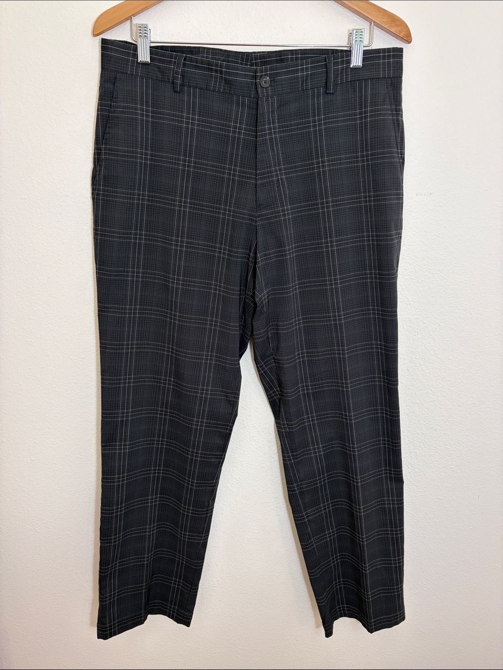 Slazenger Black Gray Plaid Golf Pants